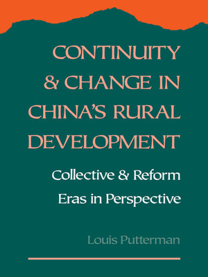 cover image of Continuity and Change in China's Rural Development
